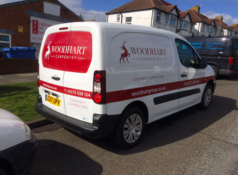 van wrap red and white