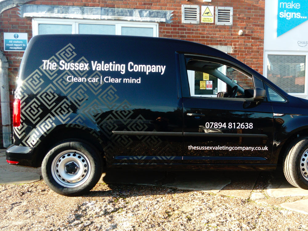 Valeting company partial van wrap