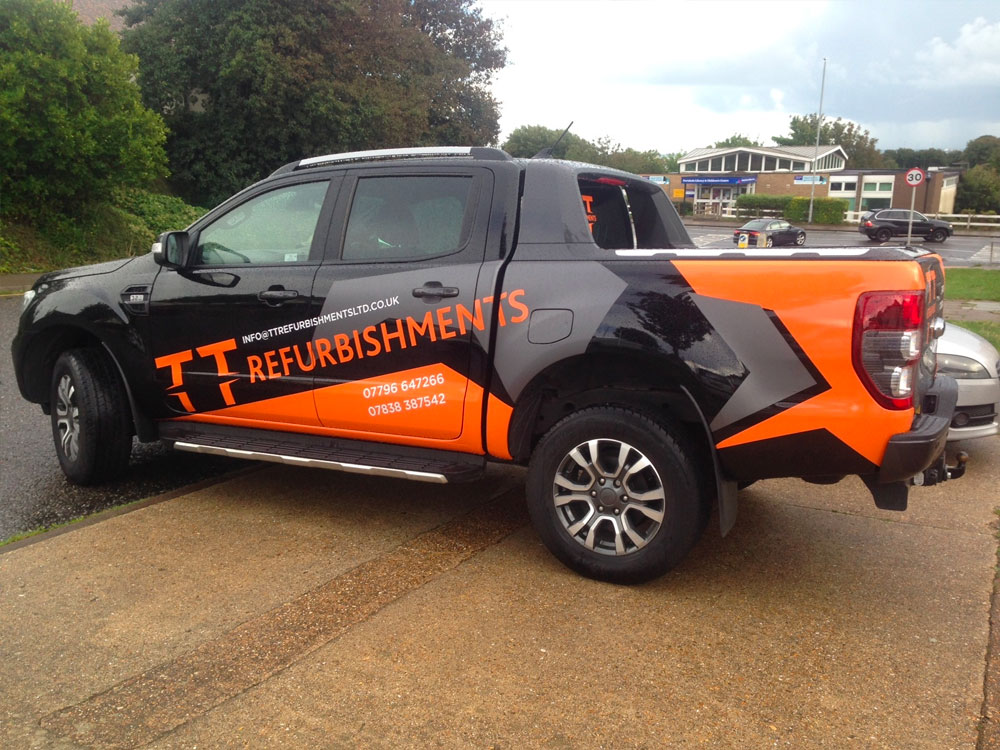 Black and orange pick-up wrap